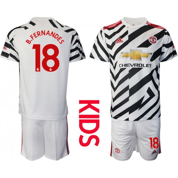 Youth 2020-2021 club Manchester united away 18 white Soccer Jerseys
