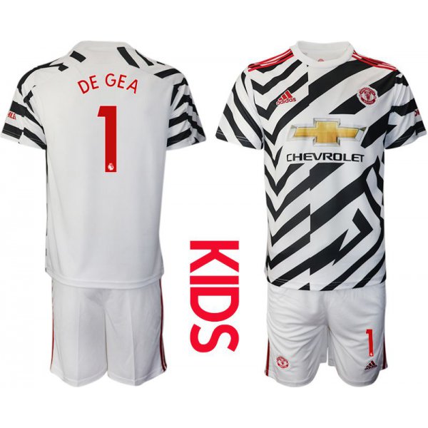 Youth 2020-2021 club Manchester united away 1 white Soccer Jerseys