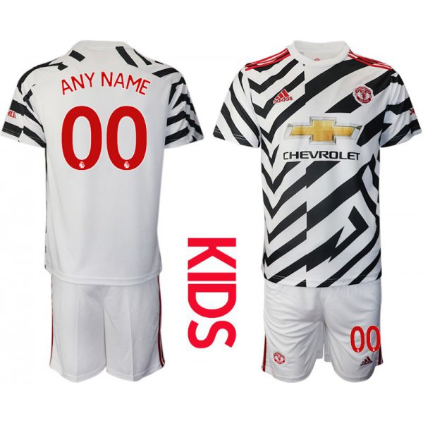 Youth 2020-2021 club Manchester united away customized white Soccer Jerseys