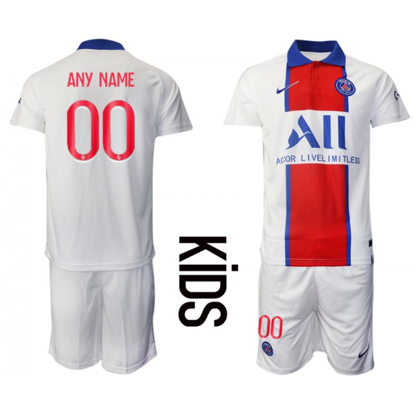 Youth 2020-2021 club Paris St German away customized white Soccer Jerseys