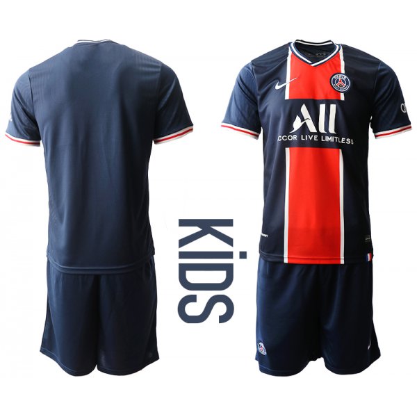 Youth 2020-2021 club Paris St German home blank blue Soccer Jerseys