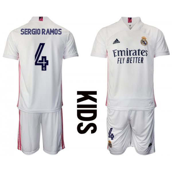 Youth 2020-2021 club Real Madrid home 4 white Soccer Jerseys