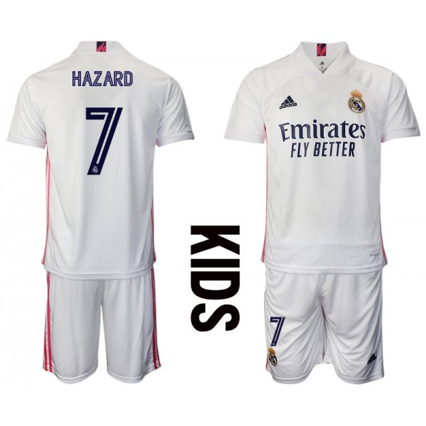 Youth 2020-2021 club Real Madrid home 7 white Soccer Jerseys