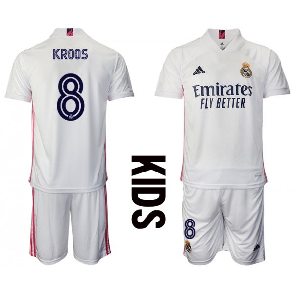 Youth 2020-2021 club Real Madrid home 8 white Soccer Jerseys