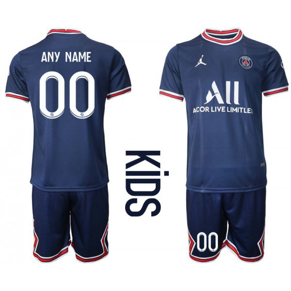 Youth 2021-2022 Club Paris St German home blue customized Soccer Jersey