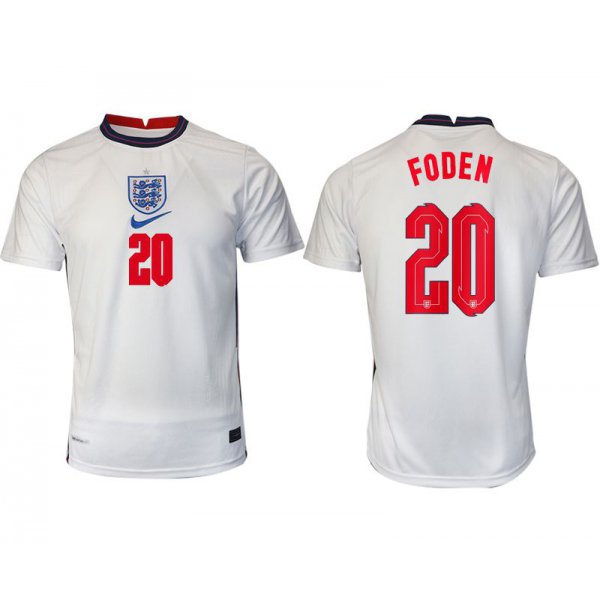 Men 2020-2021 European Cup England home aaa version white 20 Nike Soccer Jersey