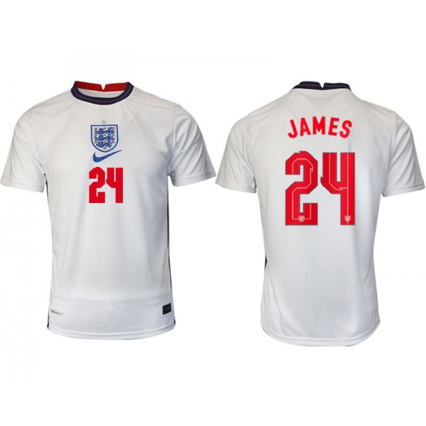Men 2020-2021 European Cup England home aaa version white 24 Nike Soccer Jersey