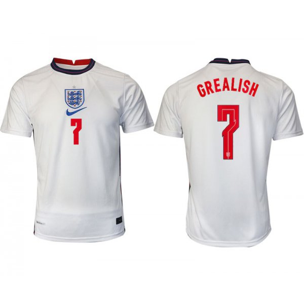 Men 2020-2021 European Cup England home aaa version white 7 Nike Soccer Jersey