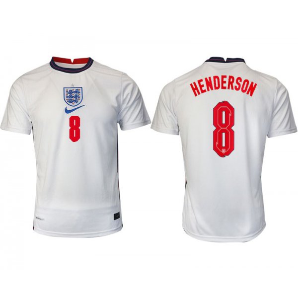 Men 2020-2021 European Cup England home aaa version white 8 Nike Soccer Jersey