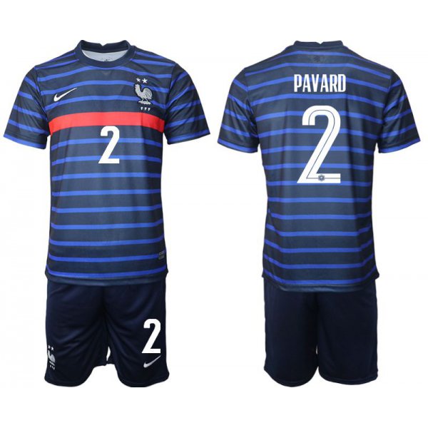 Men 2020-2021 European Cup France home blue 2 Soccer Jersey