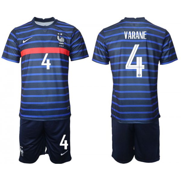 Men 2020-2021 European Cup France home blue 4 Soccer Jersey