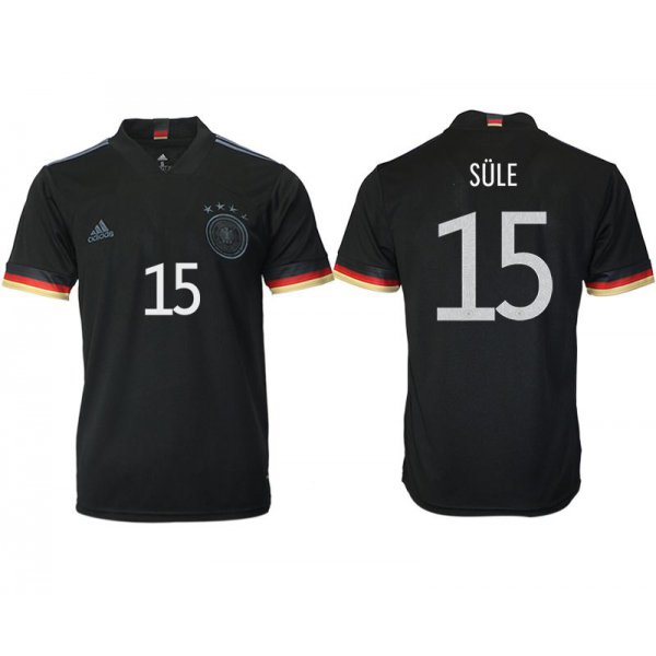 Men 2020-2021 European Cup Germany away aaa version black 15 Adidas Soccer Jersey