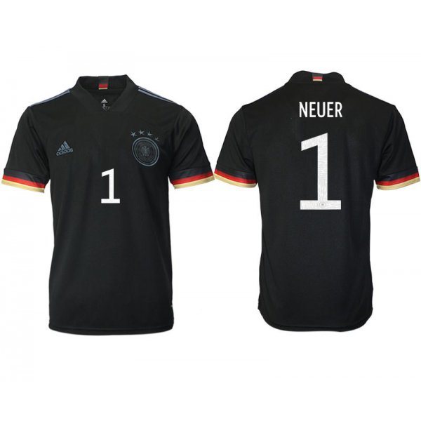 Men 2020-2021 European Cup Germany away aaa version black 1 Adidas Soccer Jersey