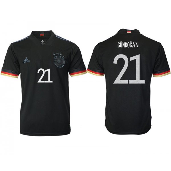 Men 2020-2021 European Cup Germany away aaa version black 21 Adidas Soccer Jersey