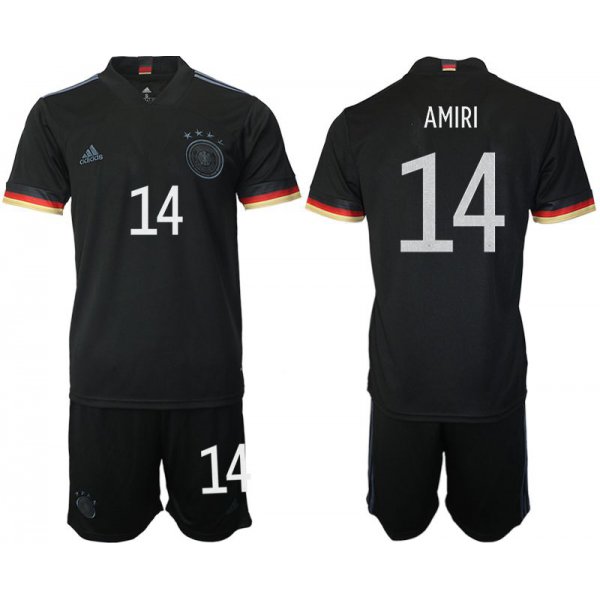 Men 2020-2021 European Cup Germany away black 14 Adidas Soccer Jersey