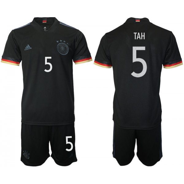 Men 2020-2021 European Cup Germany away black 5 Adidas Soccer Jersey
