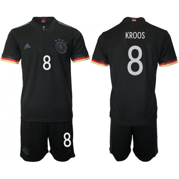 Men 2020-2021 European Cup Germany away black 8 Adidas Soccer Jersey