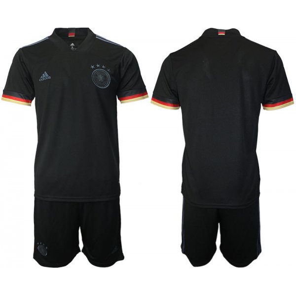 Men 2020-2021 European Cup Germany away black blank Adidas Soccer Jersey