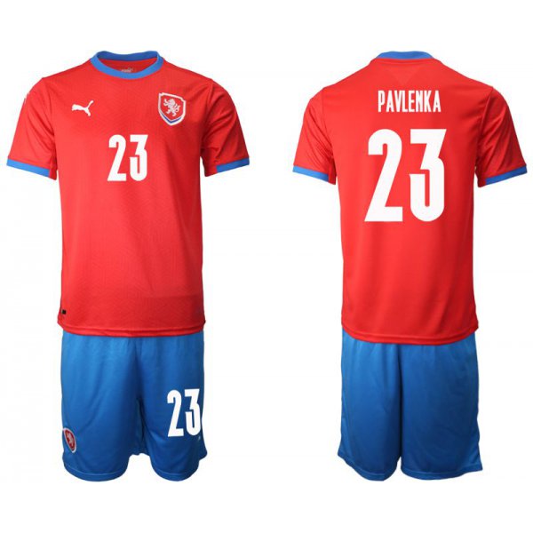Men 2020-2021 European Cup Czech Republic home red 23 Soccer Jersey