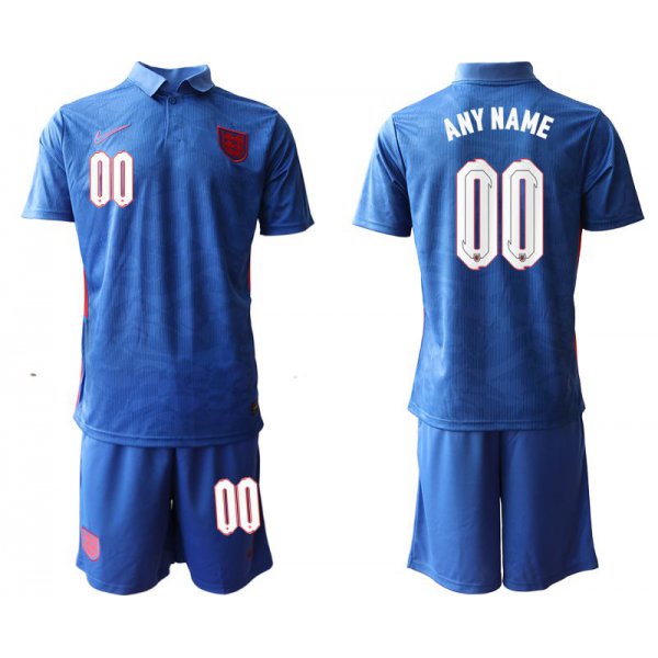 Men 2020-2021 European Cup England away blue customized Nike Soccer Jersey