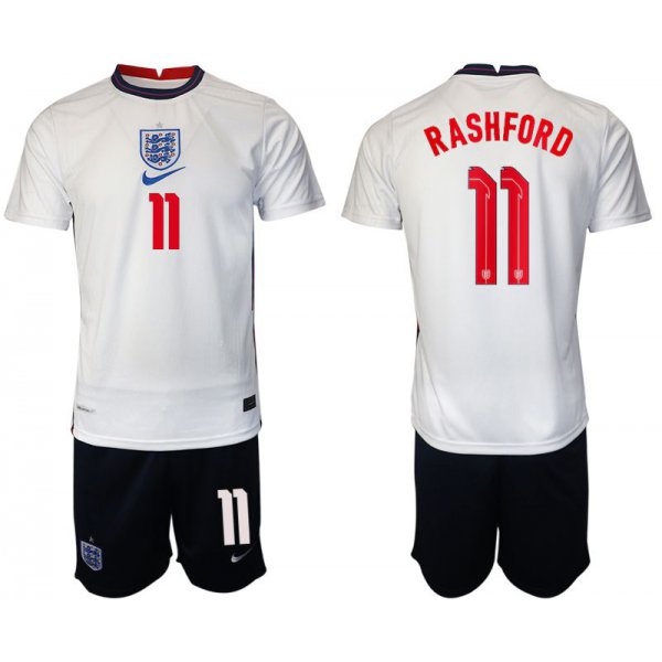 Men 2020-2021 European Cup England home white 11 Nike Soccer Jersey