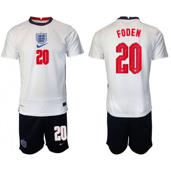 Men 2020-2021 European Cup England home white 20 Nike Soccer Jersey