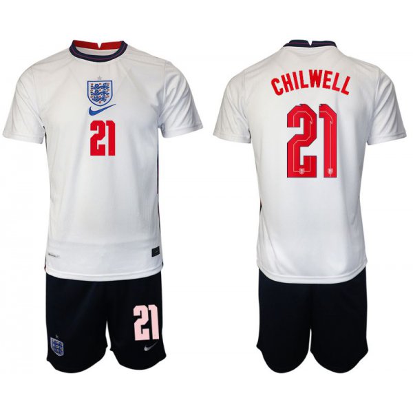 Men 2020-2021 European Cup England home white 21 Nike Soccer Jersey