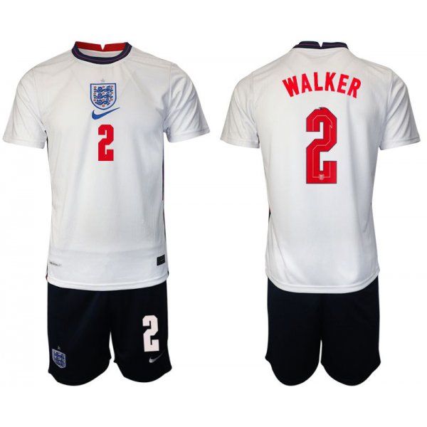 Men 2020-2021 European Cup England home white 2 Nike Soccer Jersey