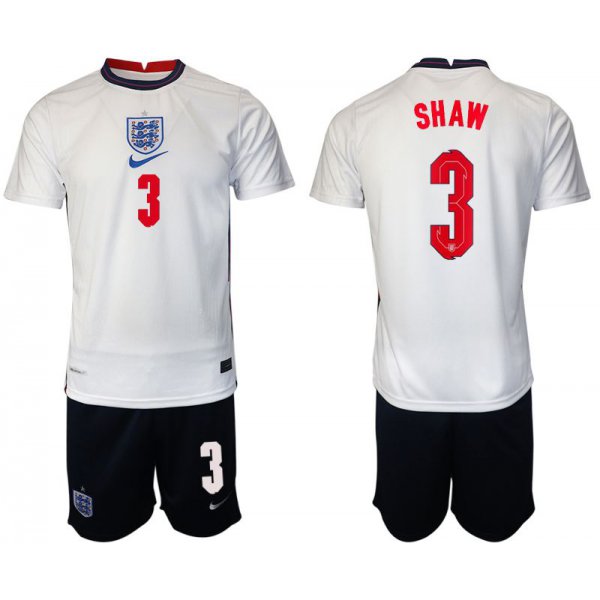 Men 2020-2021 European Cup England home white 3 Nike Soccer Jersey