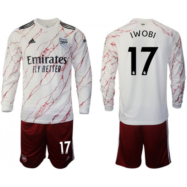 Men 2020-2021 club Arsenal away long sleeve 17 white Soccer Jerseys