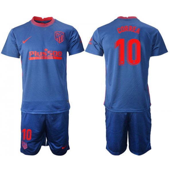 Men 2020-2021 club Atletico Madrid away 10 blue Soccer Jerseys