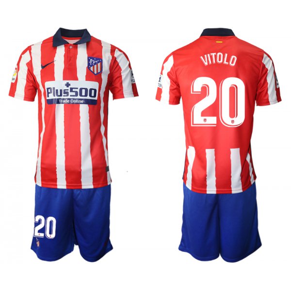 Men 2020-2021 club Atletico Madrid home 20 red Soccer Jerseys