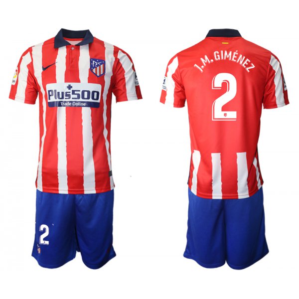 Men 2020-2021 club Atletico Madrid home 2 red Soccer Jerseys