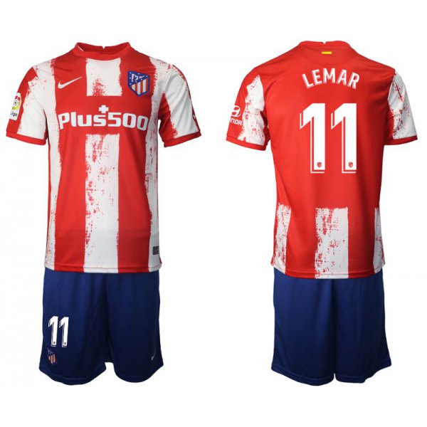 Men 2021-2022 Club Atletico Madrid home red 11 Nike Soccer Jersey