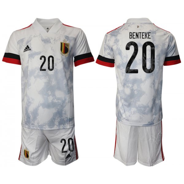 Men 2021 European Cup Belgium away white 20 Soccer Jersey