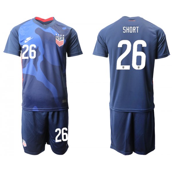 Men 2020-2021 Season National team United States away blue 26 Soccer Jersey