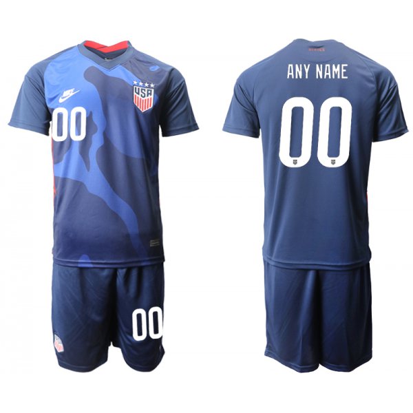 Men 2020-2021 Season National team United States away blue customized Soccer Jersey