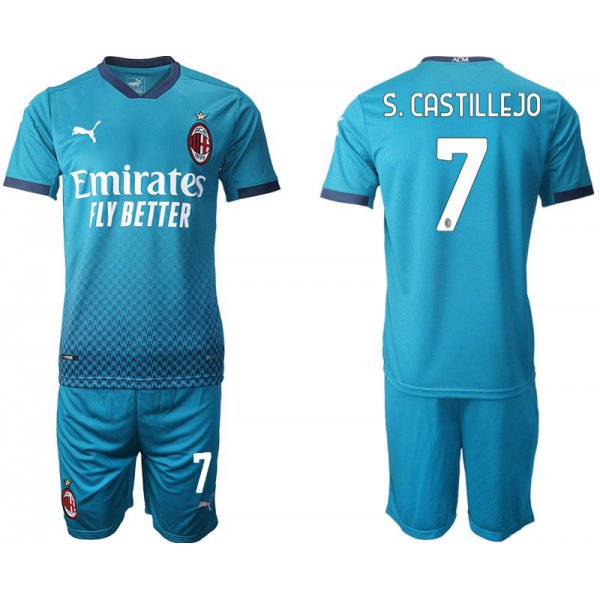 Men 2020-2021 club AC milan away 7 blue Soccer Jerseys