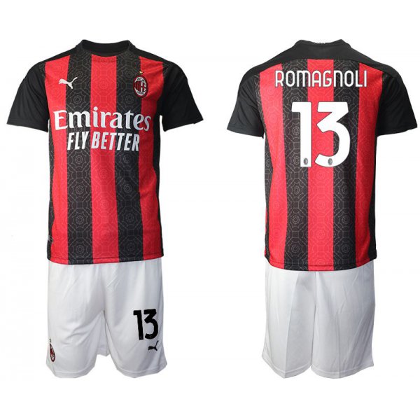 Men 2020-2021 club AC milan home 13 red Soccer Jerseys