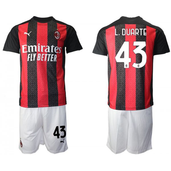 Men 2020-2021 club AC milan home 43 red Soccer Jerseys