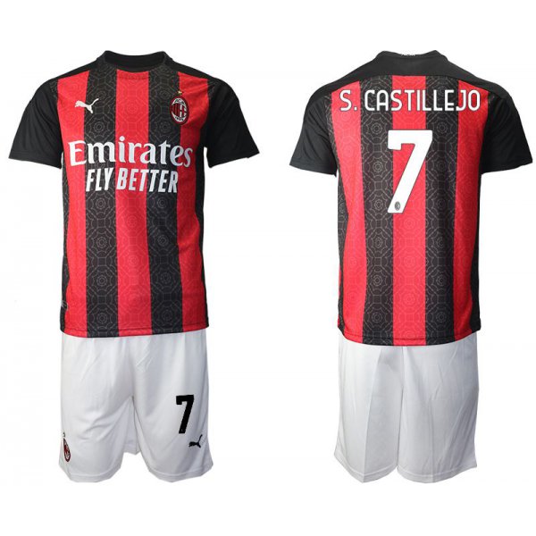 Men 2020-2021 club AC milan home 7 red Soccer Jerseys1