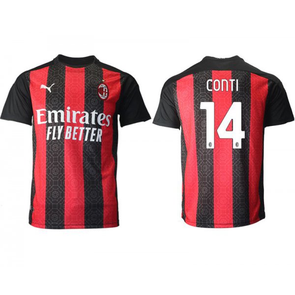 Men 2020-2021 club AC milan home aaa version 14 red Soccer Jerseys