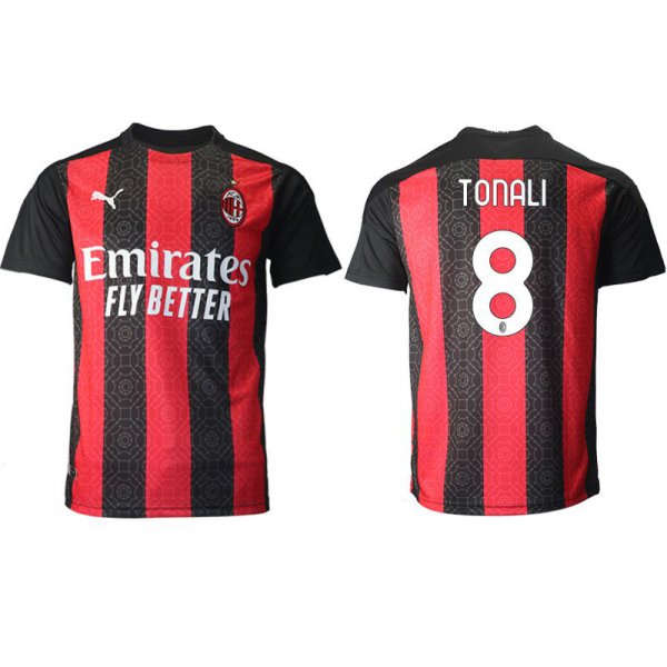 Men 2020-2021 club AC milan home aaa version 8 red Soccer Jerseys