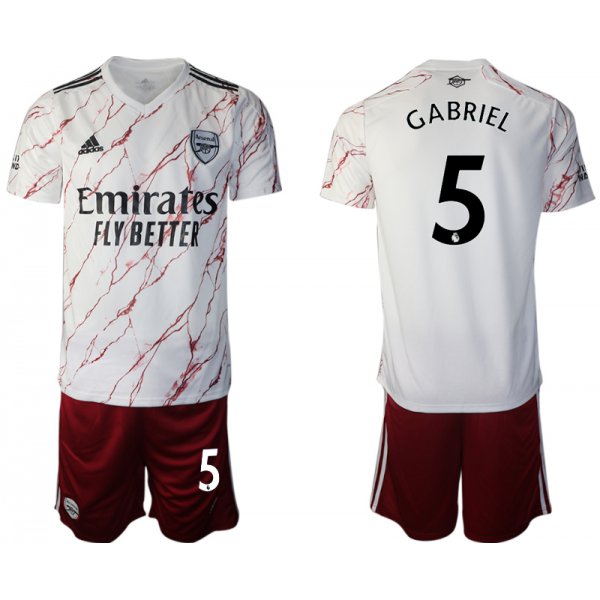 Men 2020-2021 club Arsenal away 5 white Soccer Jerseys