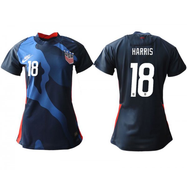Women 2020-2021 Season National Team America away aaa 18 blue Soccer Jerseys