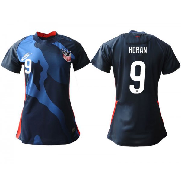 Women 2020-2021 Season National Team America away aaa 9 blue Soccer Jerseys