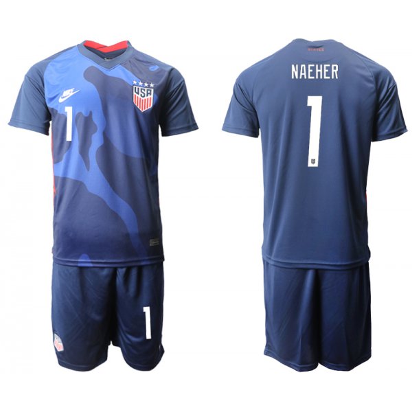 Men 2020-2021 Season National team United States away blue 1 Soccer Jersey
