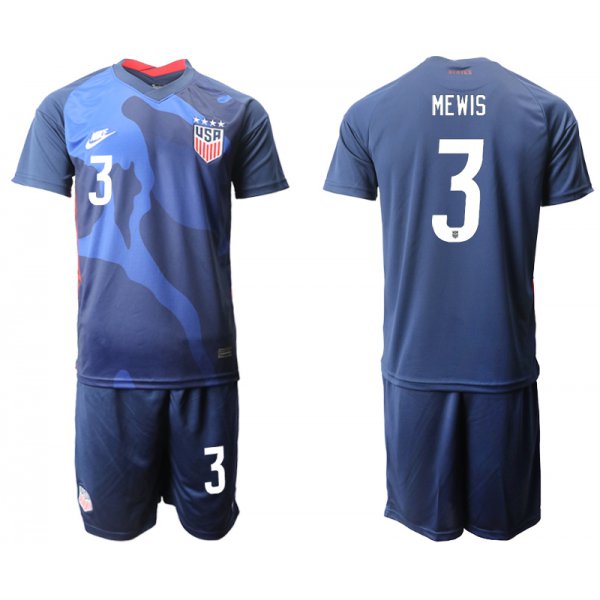 Men 2020-2021 Season National team United States away blue 3 Soccer Jersey