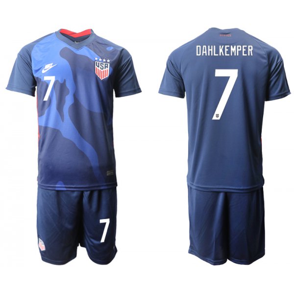 Men 2020-2021 Season National team United States away blue 7 Soccer Jersey