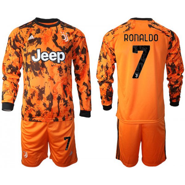 Men 2020-2021 club Juventus away long sleeves 7 orange Soccer Jerseys